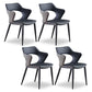 Metal Contemporary Dining Room Chair Metallic Finish Open Back Dining Side Chair Navy Blue 4 Piece Set Clearhalo 'Dining Chairs' 'Dining Tables & Seating' 'dining_chair' 'furn' 'furn_dining_chair' 'Furniture' 'furniture_dining_chair' 'Kitchen & Dining Furniture' 4986102
