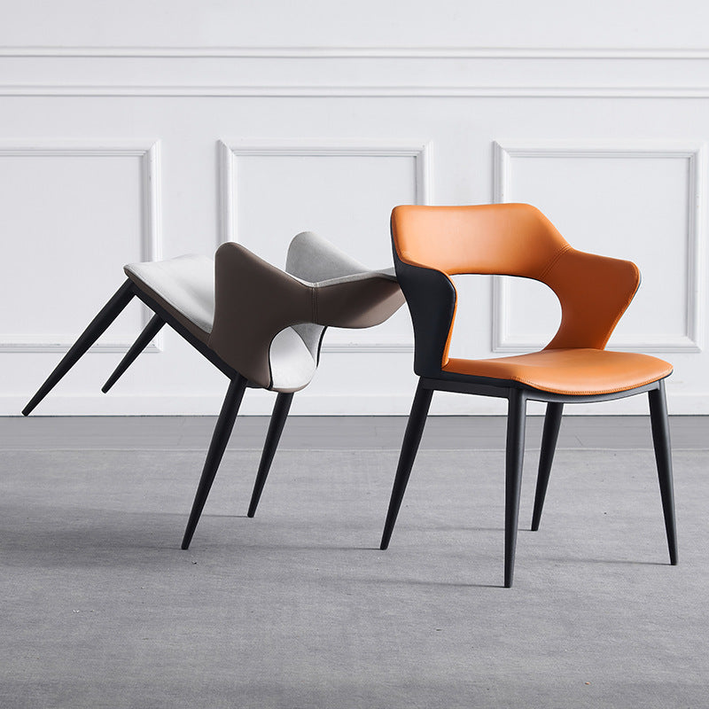 Metal Contemporary Dining Room Chair Metallic Finish Open Back Dining Side Chair Clearhalo 'Dining Chairs' 'Dining Tables & Seating' 'dining_chair' 'furn' 'furn_dining_chair' 'Furniture' 'furniture_dining_chair' 'Kitchen & Dining Furniture' 4986103