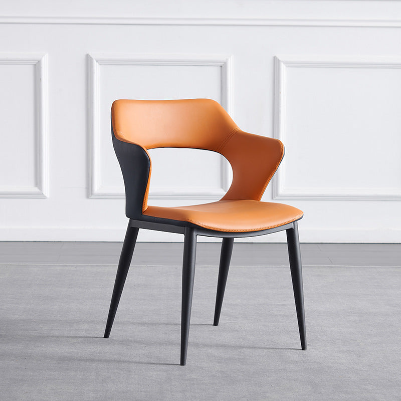 Metal Contemporary Dining Room Chair Metallic Finish Open Back Dining Side Chair Clearhalo 'Dining Chairs' 'Dining Tables & Seating' 'dining_chair' 'furn' 'furn_dining_chair' 'Furniture' 'furniture_dining_chair' 'Kitchen & Dining Furniture' 4986106