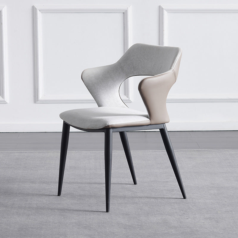 Metal Contemporary Dining Room Chair Metallic Finish Open Back Dining Side Chair Clearhalo 'Dining Chairs' 'Dining Tables & Seating' 'dining_chair' 'furn' 'furn_dining_chair' 'Furniture' 'furniture_dining_chair' 'Kitchen & Dining Furniture' 4986114