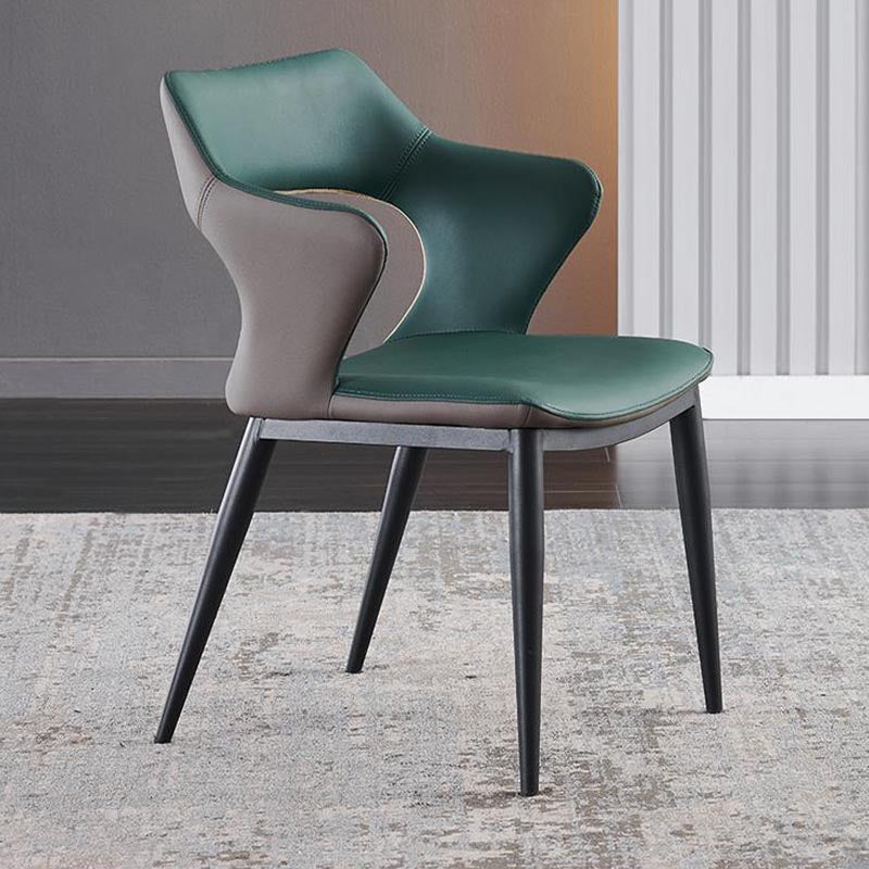 Metal Contemporary Dining Room Chair Metallic Finish Open Back Dining Side Chair Clearhalo 'Dining Chairs' 'Dining Tables & Seating' 'dining_chair' 'furn' 'furn_dining_chair' 'Furniture' 'furniture_dining_chair' 'Kitchen & Dining Furniture' 4986115