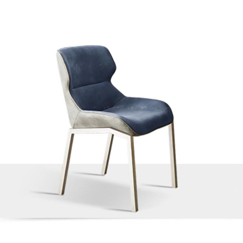 Modern Style Parsons Side Chair Indoor Dining Chair with Metal Base Blue 1 Piece Clearhalo 'Dining Chairs' 'Dining Tables & Seating' 'dining_chair' 'furn' 'furn_dining_chair' 'Furniture' 'furniture_dining_chair' 'Kitchen & Dining Furniture' 4986126