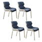 Modern Style Parsons Side Chair Indoor Dining Chair with Metal Base Blue 4 Piece Set Clearhalo 'Dining Chairs' 'Dining Tables & Seating' 'dining_chair' 'furn' 'furn_dining_chair' 'Furniture' 'furniture_dining_chair' 'Kitchen & Dining Furniture' 4986131