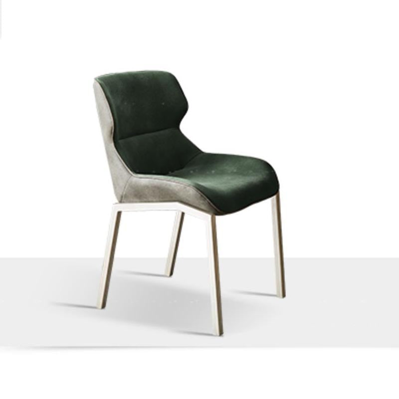 Modern Style Parsons Side Chair Indoor Dining Chair with Metal Base Green 1 Piece Clearhalo 'Dining Chairs' 'Dining Tables & Seating' 'dining_chair' 'furn' 'furn_dining_chair' 'Furniture' 'furniture_dining_chair' 'Kitchen & Dining Furniture' 4986133