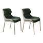 Modern Style Parsons Side Chair Indoor Dining Chair with Metal Base Green 2 Piece Set Clearhalo 'Dining Chairs' 'Dining Tables & Seating' 'dining_chair' 'furn' 'furn_dining_chair' 'Furniture' 'furniture_dining_chair' 'Kitchen & Dining Furniture' 4986135