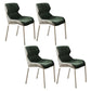 Modern Style Parsons Side Chair Indoor Dining Chair with Metal Base Green 4 Piece Set Clearhalo 'Dining Chairs' 'Dining Tables & Seating' 'dining_chair' 'furn' 'furn_dining_chair' 'Furniture' 'furniture_dining_chair' 'Kitchen & Dining Furniture' 4986136