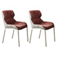 Modern Style Parsons Side Chair Indoor Dining Chair with Metal Base Red 2 Piece Set Clearhalo 'Dining Chairs' 'Dining Tables & Seating' 'dining_chair' 'furn' 'furn_dining_chair' 'Furniture' 'furniture_dining_chair' 'Kitchen & Dining Furniture' 4986140