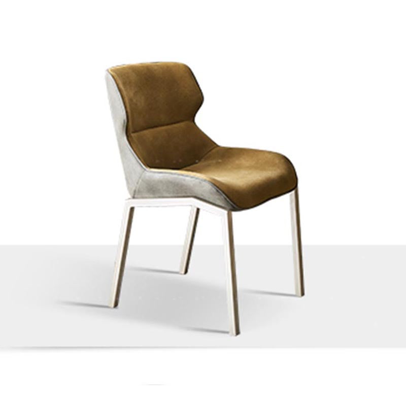 Modern Style Parsons Side Chair Indoor Dining Chair with Metal Base Yellow 1 Piece Clearhalo 'Dining Chairs' 'Dining Tables & Seating' 'dining_chair' 'furn' 'furn_dining_chair' 'Furniture' 'furniture_dining_chair' 'Kitchen & Dining Furniture' 4986142