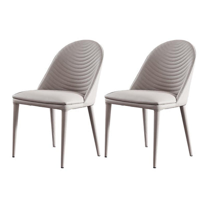 Glam Style Side Chair Leather Dining Side Chair for Dining Room Light Gray 2 Piece Set Clearhalo 'Dining Chairs' 'Dining Tables & Seating' 'dining_chair' 'furn' 'furn_dining_chair' 'Furniture' 'furniture_dining_chair' 'Kitchen & Dining Furniture' 4986151