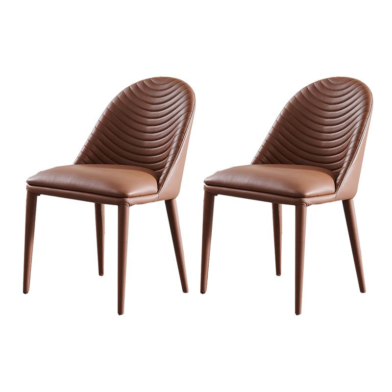 Glam Style Side Chair Leather Dining Side Chair for Dining Room Coffee 2 Piece Set Clearhalo 'Dining Chairs' 'Dining Tables & Seating' 'dining_chair' 'furn' 'furn_dining_chair' 'Furniture' 'furniture_dining_chair' 'Kitchen & Dining Furniture' 4986155