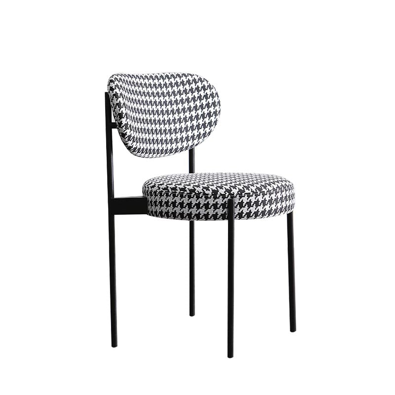 Glam Style Dining Chair Open Back Side Chair for Dining Room Black White 1 Piece Clearhalo 'Dining Chairs' 'Dining Tables & Seating' 'dining_chair' 'furn' 'furn_dining_chair' 'Furniture' 'furniture_dining_chair' 'Kitchen & Dining Furniture' 4986172