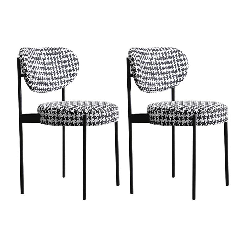 Glam Style Dining Chair Open Back Side Chair for Dining Room Black White 2 Piece Set Clearhalo 'Dining Chairs' 'Dining Tables & Seating' 'dining_chair' 'furn' 'furn_dining_chair' 'Furniture' 'furniture_dining_chair' 'Kitchen & Dining Furniture' 4986173