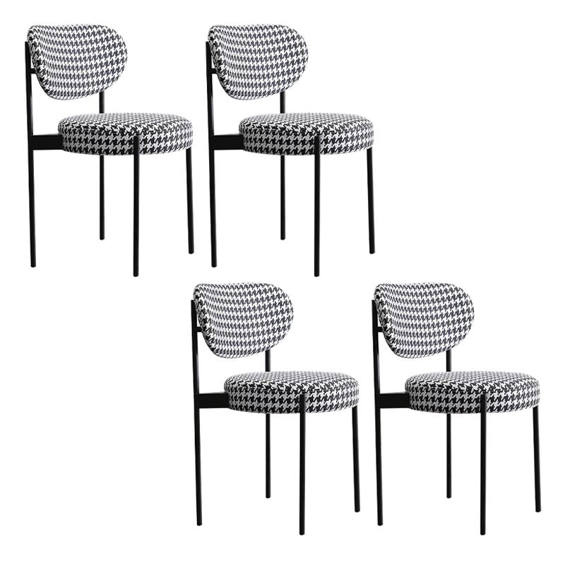 Glam Style Dining Chair Open Back Side Chair for Dining Room Black White 4 Piece Set Clearhalo 'Dining Chairs' 'Dining Tables & Seating' 'dining_chair' 'furn' 'furn_dining_chair' 'Furniture' 'furniture_dining_chair' 'Kitchen & Dining Furniture' 4986175