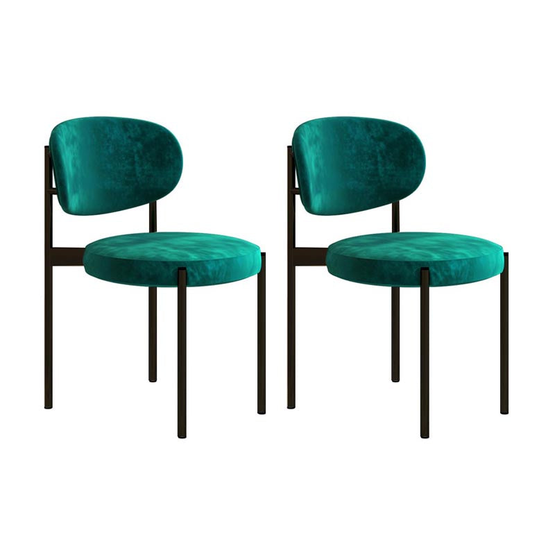 Glam Style Dining Chair Open Back Side Chair for Dining Room Green 2 Piece Set Clearhalo 'Dining Chairs' 'Dining Tables & Seating' 'dining_chair' 'furn' 'furn_dining_chair' 'Furniture' 'furniture_dining_chair' 'Kitchen & Dining Furniture' 4986180