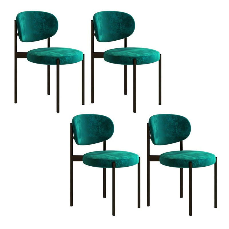 Glam Style Dining Chair Open Back Side Chair for Dining Room Green 4 Piece Set Clearhalo 'Dining Chairs' 'Dining Tables & Seating' 'dining_chair' 'furn' 'furn_dining_chair' 'Furniture' 'furniture_dining_chair' 'Kitchen & Dining Furniture' 4986182