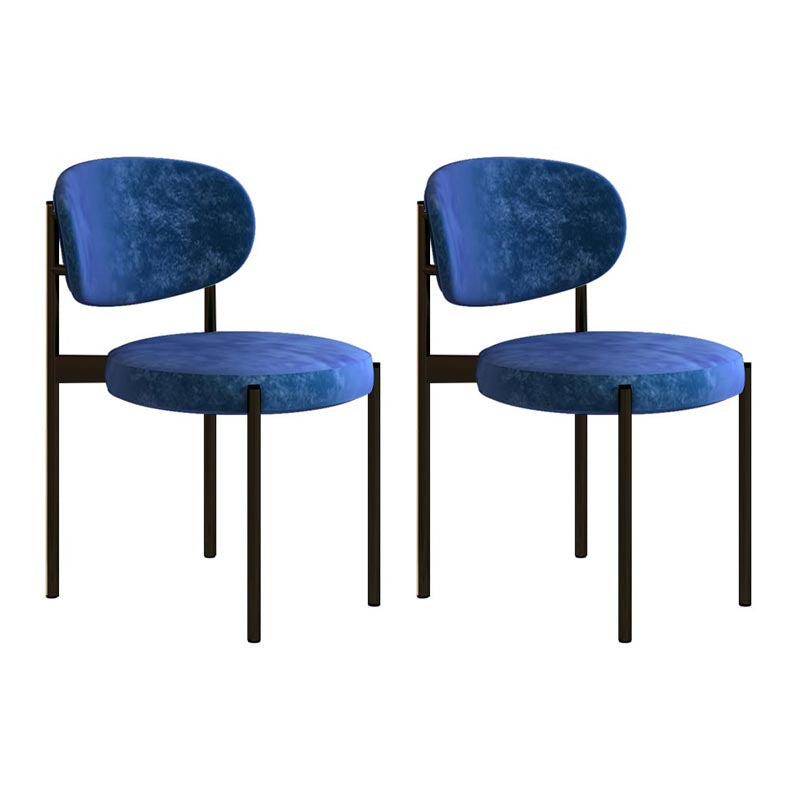 Glam Style Dining Chair Open Back Side Chair for Dining Room Blue 2 Piece Set Clearhalo 'Dining Chairs' 'Dining Tables & Seating' 'dining_chair' 'furn' 'furn_dining_chair' 'Furniture' 'furniture_dining_chair' 'Kitchen & Dining Furniture' 4986186