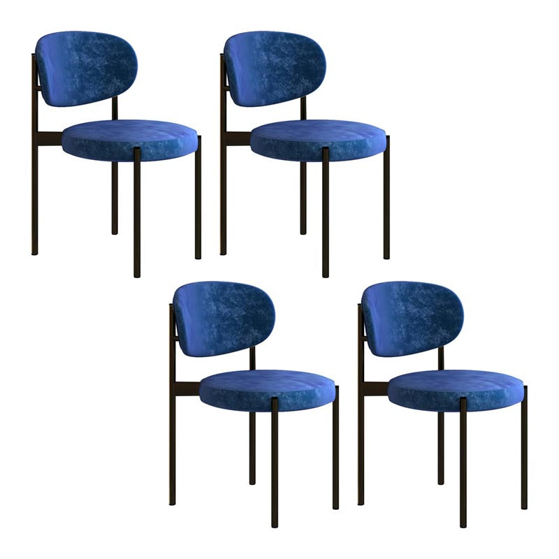 Glam Style Dining Chair Open Back Side Chair for Dining Room Blue 4 Piece Set Clearhalo 'Dining Chairs' 'Dining Tables & Seating' 'dining_chair' 'furn' 'furn_dining_chair' 'Furniture' 'furniture_dining_chair' 'Kitchen & Dining Furniture' 4986188
