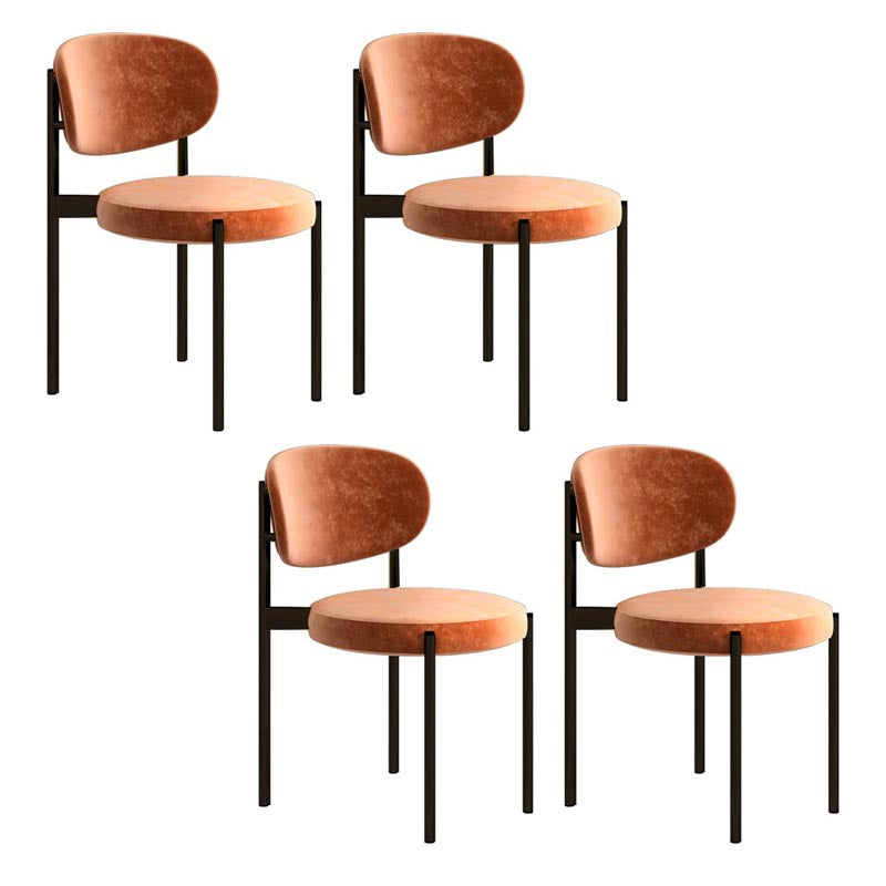 Glam Style Dining Chair Open Back Side Chair for Dining Room Orange 4 Piece Set Clearhalo 'Dining Chairs' 'Dining Tables & Seating' 'dining_chair' 'furn' 'furn_dining_chair' 'Furniture' 'furniture_dining_chair' 'Kitchen & Dining Furniture' 4986193