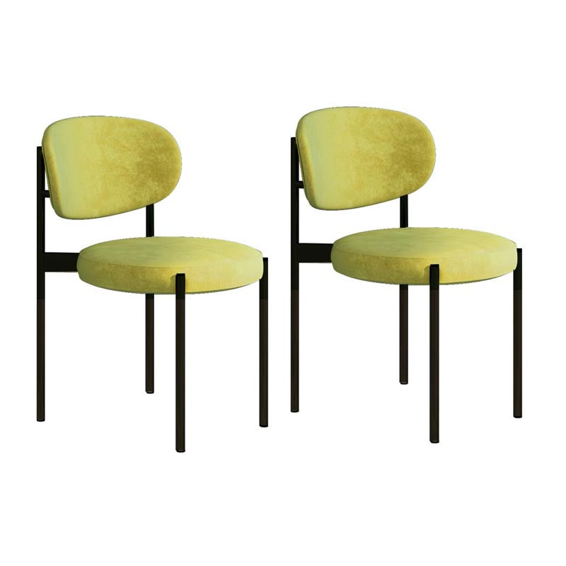 Glam Style Dining Chair Open Back Side Chair for Dining Room Yellow 2 Piece Set Clearhalo 'Dining Chairs' 'Dining Tables & Seating' 'dining_chair' 'furn' 'furn_dining_chair' 'Furniture' 'furniture_dining_chair' 'Kitchen & Dining Furniture' 4986195