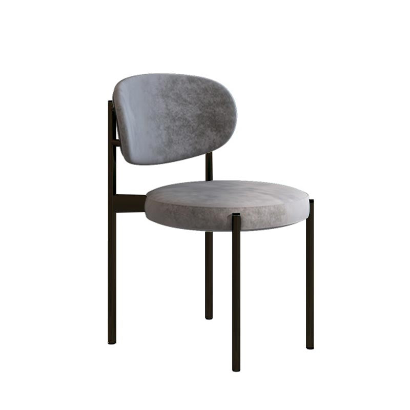 Glam Style Dining Chair Open Back Side Chair for Dining Room Grey 1 Piece Clearhalo 'Dining Chairs' 'Dining Tables & Seating' 'dining_chair' 'furn' 'furn_dining_chair' 'Furniture' 'furniture_dining_chair' 'Kitchen & Dining Furniture' 4986197