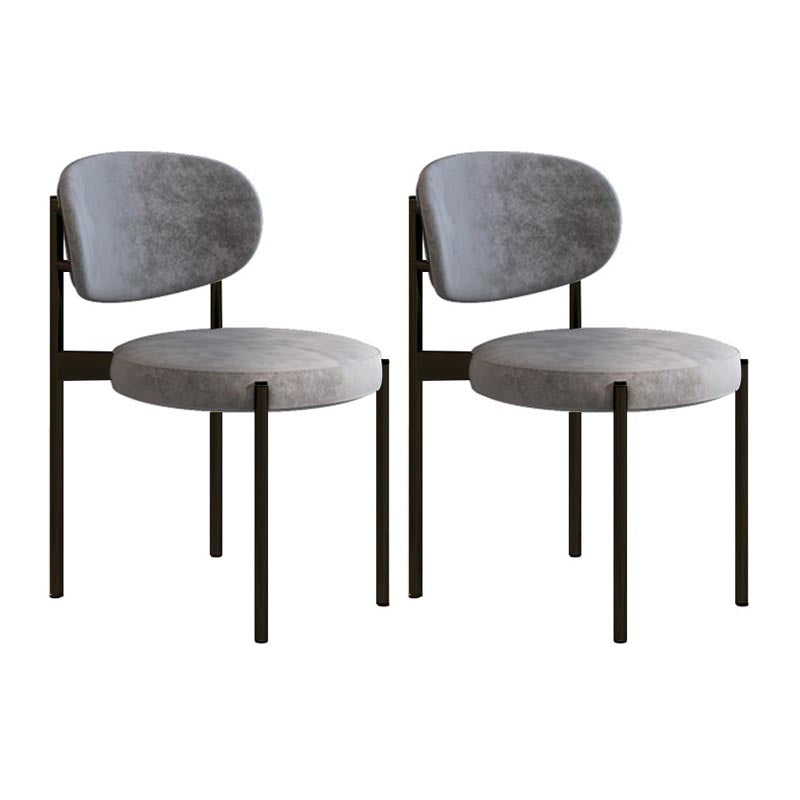 Glam Style Dining Chair Open Back Side Chair for Dining Room Grey 2 Piece Set Clearhalo 'Dining Chairs' 'Dining Tables & Seating' 'dining_chair' 'furn' 'furn_dining_chair' 'Furniture' 'furniture_dining_chair' 'Kitchen & Dining Furniture' 4986198