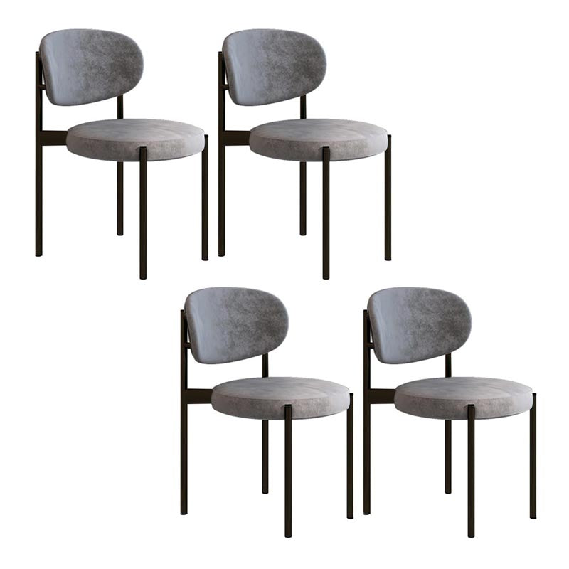Glam Style Dining Chair Open Back Side Chair for Dining Room Grey 4 Piece Set Clearhalo 'Dining Chairs' 'Dining Tables & Seating' 'dining_chair' 'furn' 'furn_dining_chair' 'Furniture' 'furniture_dining_chair' 'Kitchen & Dining Furniture' 4986199