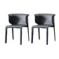 Metal Contemporary Indoor Chair with Leather Legs Matte Finish Side Chair for Dining Room Dark Gray 2 Piece Set Clearhalo 'Dining Chairs' 'Dining Tables & Seating' 'dining_chair' 'furn' 'furn_dining_chair' 'Furniture' 'furniture_dining_chair' 'Kitchen & Dining Furniture' 4986202