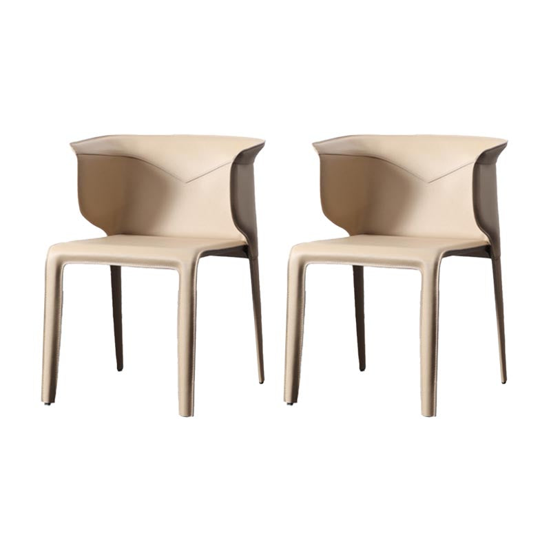 Metal Contemporary Indoor Chair with Leather Legs Matte Finish Side Chair for Dining Room Camel 2 Piece Set Clearhalo 'Dining Chairs' 'Dining Tables & Seating' 'dining_chair' 'furn' 'furn_dining_chair' 'Furniture' 'furniture_dining_chair' 'Kitchen & Dining Furniture' 4986203