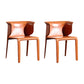 Metal Contemporary Indoor Chair with Leather Legs Matte Finish Side Chair for Dining Room Orange 2 Piece Set Clearhalo 'Dining Chairs' 'Dining Tables & Seating' 'dining_chair' 'furn' 'furn_dining_chair' 'Furniture' 'furniture_dining_chair' 'Kitchen & Dining Furniture' 4986210