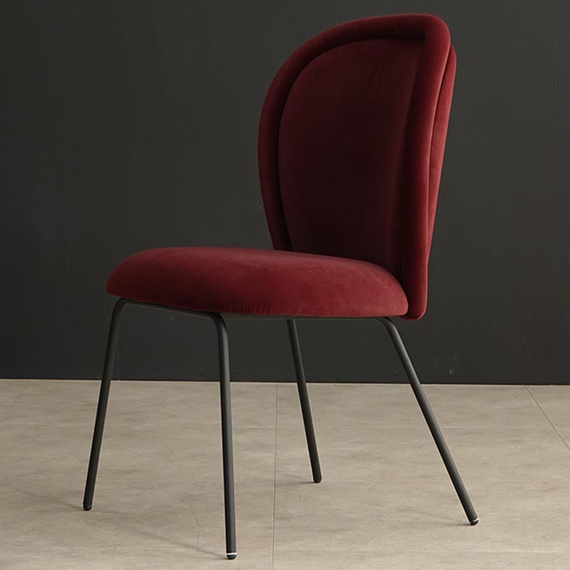 Upholstered Armless Dining Chair Contemporary Dining Room Side Chair Red 1 Piece Clearhalo 'Dining Chairs' 'Dining Tables & Seating' 'dining_chair' 'furn' 'furn_dining_chair' 'Furniture' 'furniture_dining_chair' 'Kitchen & Dining Furniture' 4986222