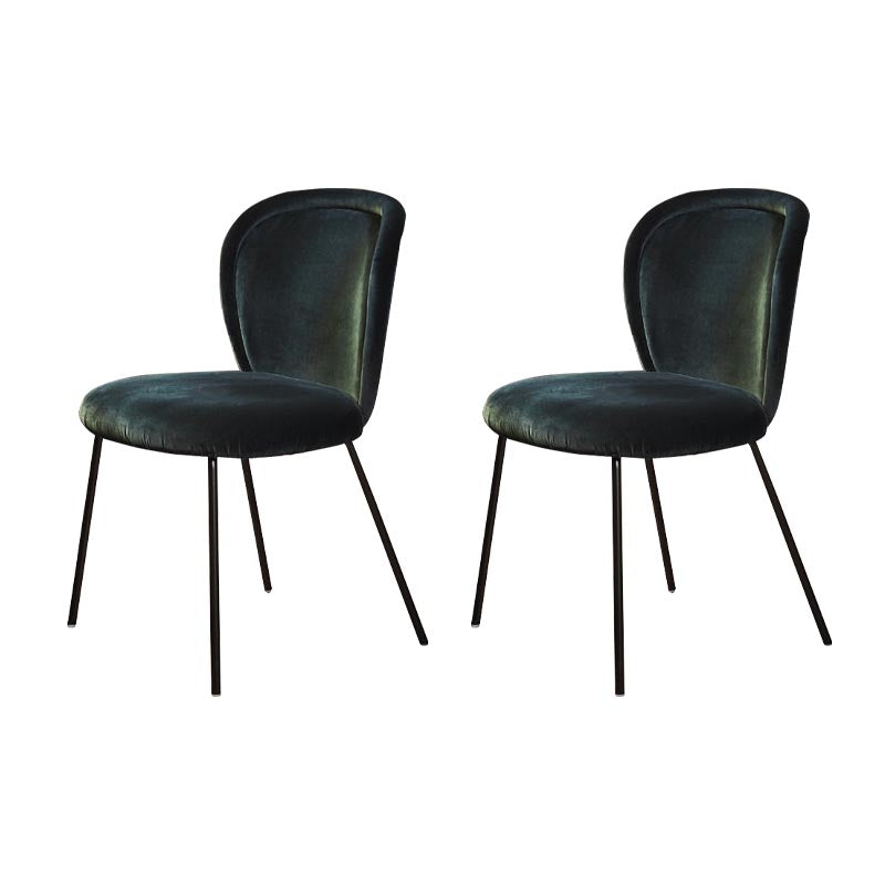 Upholstered Armless Dining Chair Contemporary Dining Room Side Chair Green 2 Piece Set Clearhalo 'Dining Chairs' 'Dining Tables & Seating' 'dining_chair' 'furn' 'furn_dining_chair' 'Furniture' 'furniture_dining_chair' 'Kitchen & Dining Furniture' 4986229