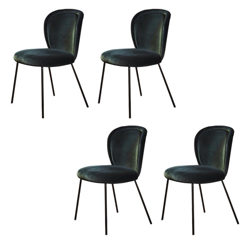 Upholstered Armless Dining Chair Contemporary Dining Room Side Chair Green 4 Piece Set Clearhalo 'Dining Chairs' 'Dining Tables & Seating' 'dining_chair' 'furn' 'furn_dining_chair' 'Furniture' 'furniture_dining_chair' 'Kitchen & Dining Furniture' 4986231