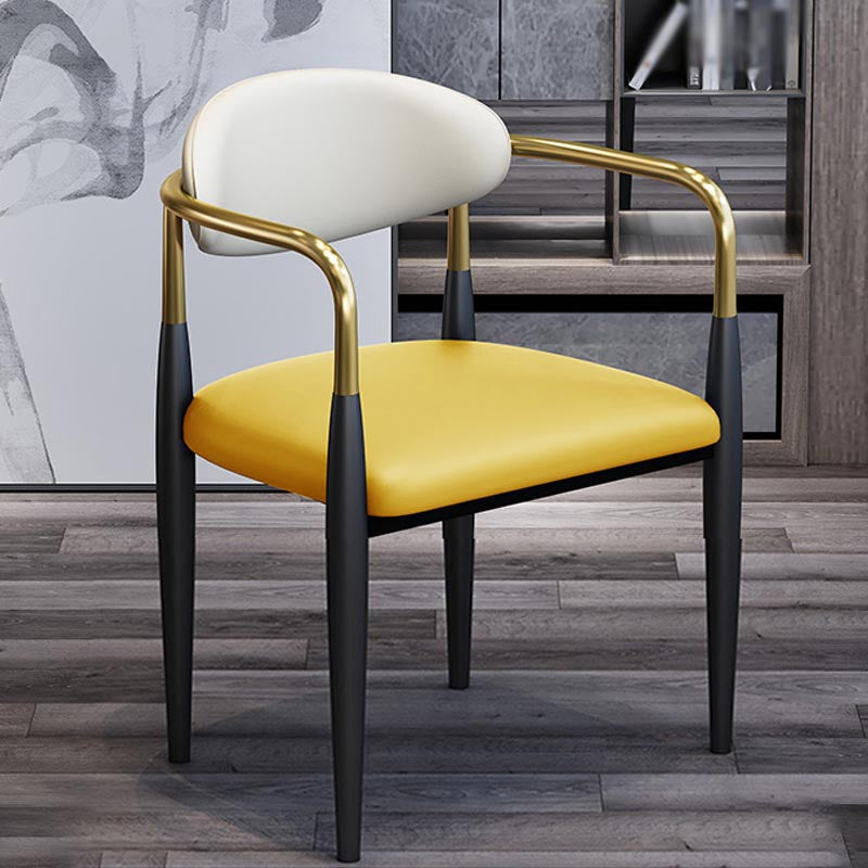 Modern Style Arm Chair Leather Open Back Dining Chair for Dining Room Clearhalo 'Dining Chairs' 'Dining Tables & Seating' 'dining_chair' 'furn' 'furn_dining_chair' 'Furniture' 'furniture_dining_chair' 'Kitchen & Dining Furniture' 4986249