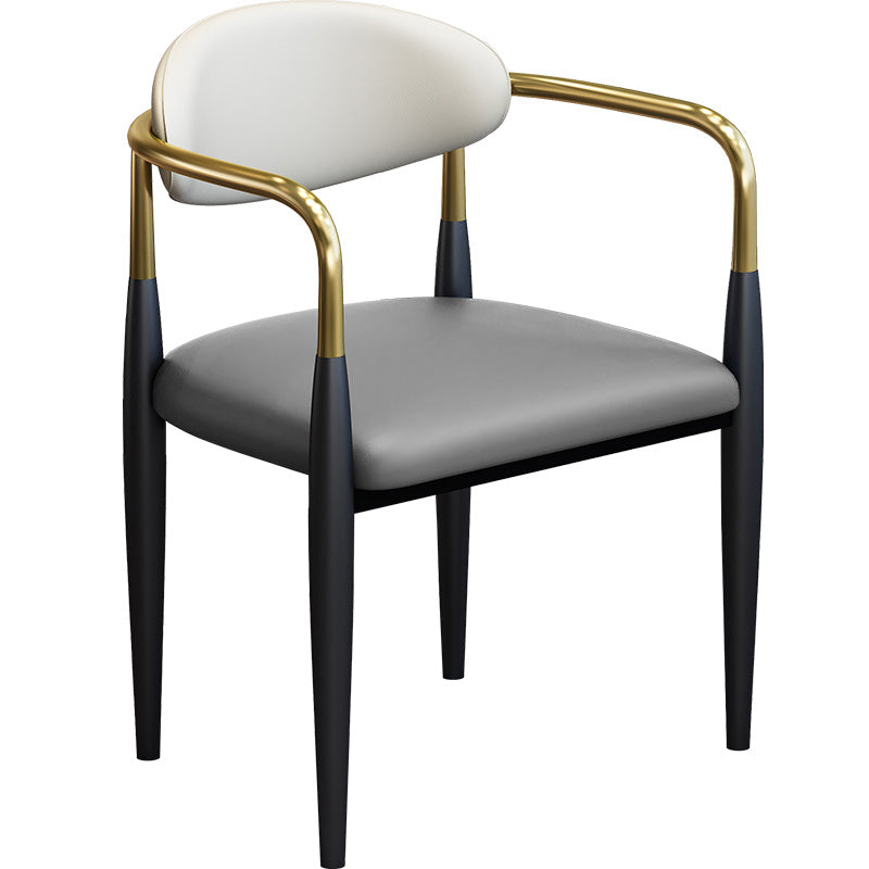 Modern Style Arm Chair Leather Open Back Dining Chair for Dining Room Clearhalo 'Dining Chairs' 'Dining Tables & Seating' 'dining_chair' 'furn' 'furn_dining_chair' 'Furniture' 'furniture_dining_chair' 'Kitchen & Dining Furniture' 4986251