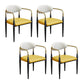 Modern Style Arm Chair Leather Open Back Dining Chair for Dining Room Yellow 4 Piece Set Clearhalo 'Dining Chairs' 'Dining Tables & Seating' 'dining_chair' 'furn' 'furn_dining_chair' 'Furniture' 'furniture_dining_chair' 'Kitchen & Dining Furniture' 4986252