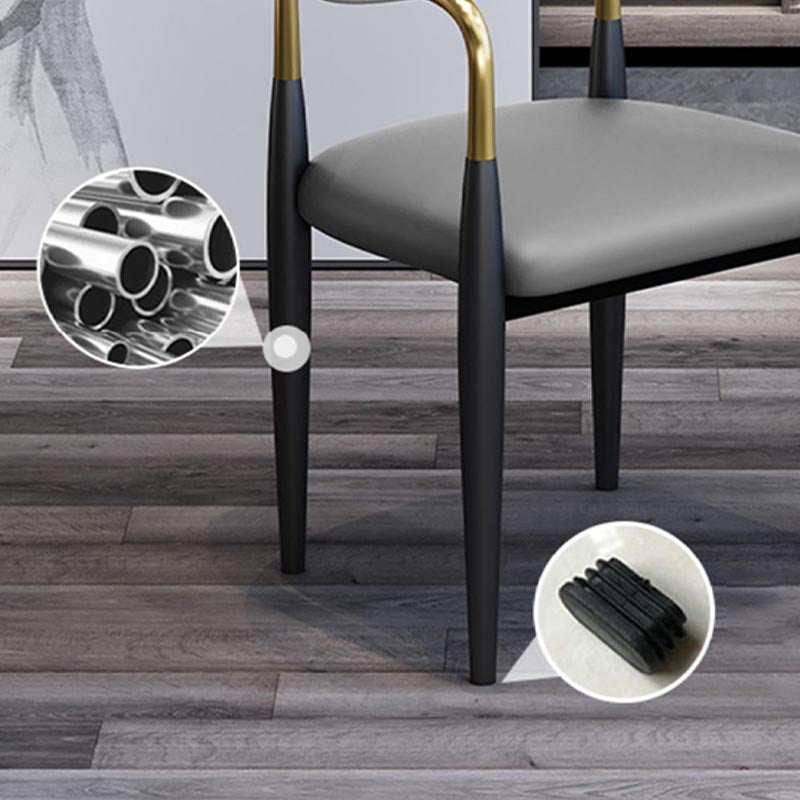 Modern Style Arm Chair Leather Open Back Dining Chair for Dining Room Clearhalo 'Dining Chairs' 'Dining Tables & Seating' 'dining_chair' 'furn' 'furn_dining_chair' 'Furniture' 'furniture_dining_chair' 'Kitchen & Dining Furniture' 4986253