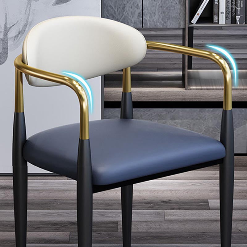 Modern Style Arm Chair Leather Open Back Dining Chair for Dining Room Clearhalo 'Dining Chairs' 'Dining Tables & Seating' 'dining_chair' 'furn' 'furn_dining_chair' 'Furniture' 'furniture_dining_chair' 'Kitchen & Dining Furniture' 4986255