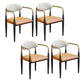 Modern Style Arm Chair Leather Open Back Dining Chair for Dining Room Orange 4 Piece Set Clearhalo 'Dining Chairs' 'Dining Tables & Seating' 'dining_chair' 'furn' 'furn_dining_chair' 'Furniture' 'furniture_dining_chair' 'Kitchen & Dining Furniture' 4986259