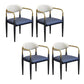 Modern Style Arm Chair Leather Open Back Dining Chair for Dining Room Blue 4 Piece Set Clearhalo 'Dining Chairs' 'Dining Tables & Seating' 'dining_chair' 'furn' 'furn_dining_chair' 'Furniture' 'furniture_dining_chair' 'Kitchen & Dining Furniture' 4986263