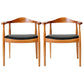 Modern Style Arm Chair Solid Wood Open Back Indoor Dining Chair Brown Black 2 Piece Set Clearhalo 'Dining Chairs' 'Dining Tables & Seating' 'dining_chair' 'furn' 'furn_dining_chair' 'Furniture' 'furniture_dining_chair' 'Kitchen & Dining Furniture' 4986279