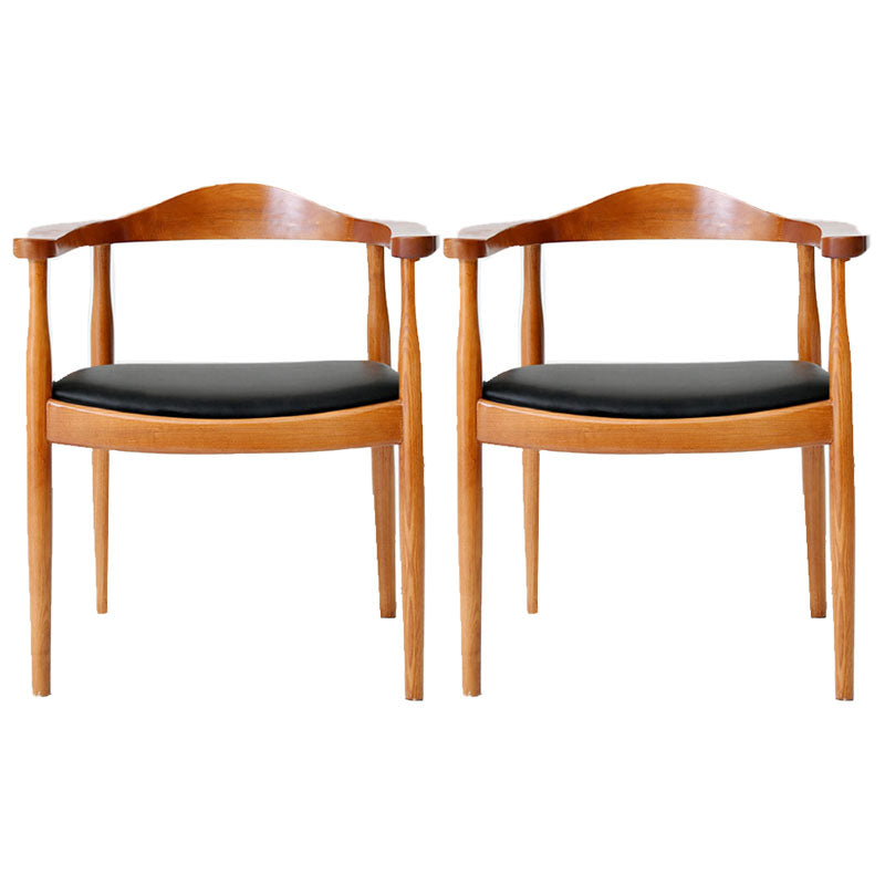 Modern Style Arm Chair Solid Wood Open Back Indoor Dining Chair Brown Black 2 Piece Set Clearhalo 'Dining Chairs' 'Dining Tables & Seating' 'dining_chair' 'furn' 'furn_dining_chair' 'Furniture' 'furniture_dining_chair' 'Kitchen & Dining Furniture' 4986279