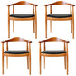 Modern Style Arm Chair Solid Wood Open Back Indoor Dining Chair Brown Black 4 Piece Set Clearhalo 'Dining Chairs' 'Dining Tables & Seating' 'dining_chair' 'furn' 'furn_dining_chair' 'Furniture' 'furniture_dining_chair' 'Kitchen & Dining Furniture' 4986281