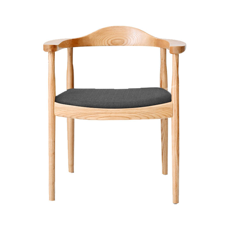 Modern Style Arm Chair Solid Wood Open Back Indoor Dining Chair Natural Gray 1 Piece Clearhalo 'Dining Chairs' 'Dining Tables & Seating' 'dining_chair' 'furn' 'furn_dining_chair' 'Furniture' 'furniture_dining_chair' 'Kitchen & Dining Furniture' 4986283