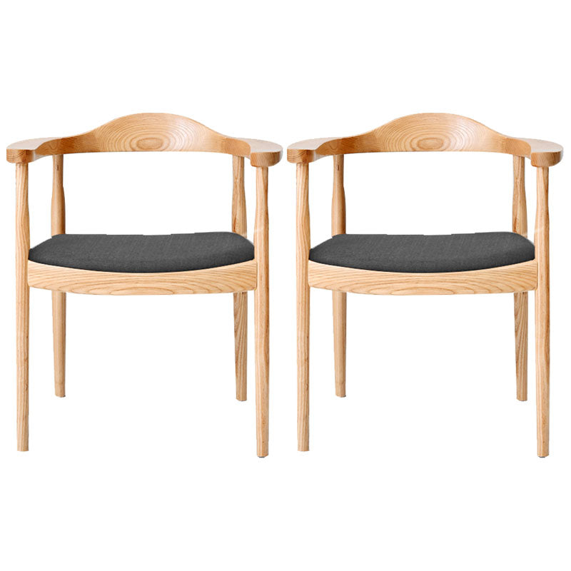 Modern Style Arm Chair Solid Wood Open Back Indoor Dining Chair Natural Gray 2 Piece Set Clearhalo 'Dining Chairs' 'Dining Tables & Seating' 'dining_chair' 'furn' 'furn_dining_chair' 'Furniture' 'furniture_dining_chair' 'Kitchen & Dining Furniture' 4986285