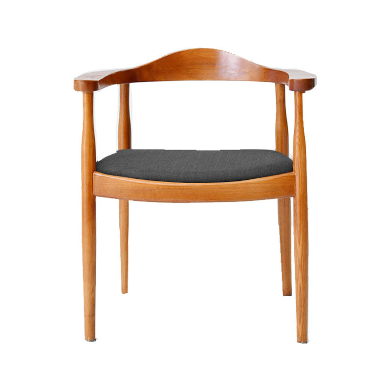 Modern Style Arm Chair Solid Wood Open Back Indoor Dining Chair Brown Gray 1 Piece Clearhalo 'Dining Chairs' 'Dining Tables & Seating' 'dining_chair' 'furn' 'furn_dining_chair' 'Furniture' 'furniture_dining_chair' 'Kitchen & Dining Furniture' 4986290