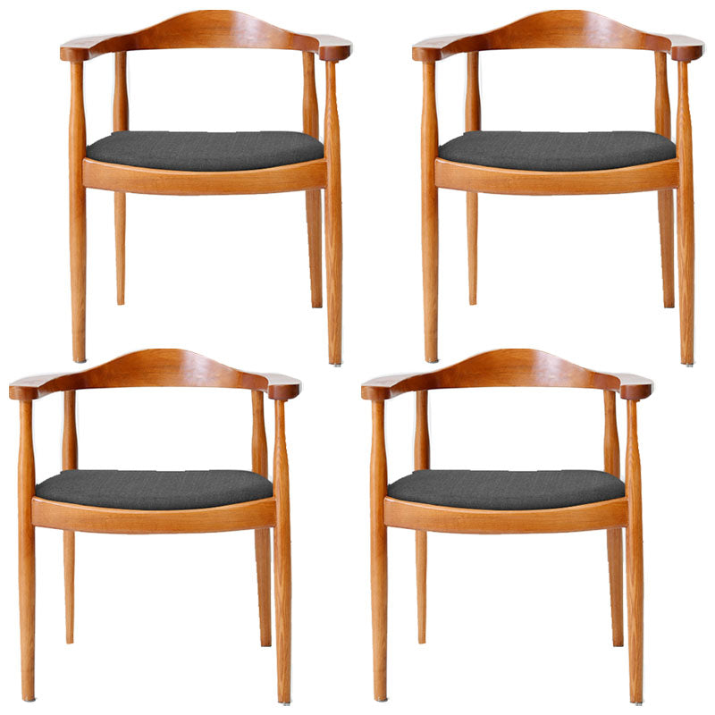 Modern Style Arm Chair Solid Wood Open Back Indoor Dining Chair Brown Gray 4 Piece Set Clearhalo 'Dining Chairs' 'Dining Tables & Seating' 'dining_chair' 'furn' 'furn_dining_chair' 'Furniture' 'furniture_dining_chair' 'Kitchen & Dining Furniture' 4986293