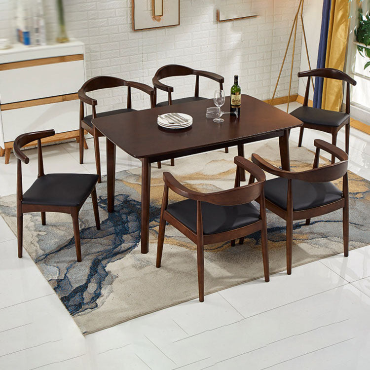 Modern Style Arm Chair Solid Wood Open Back Indoor Dining Chair Clearhalo 'Dining Chairs' 'Dining Tables & Seating' 'dining_chair' 'furn' 'furn_dining_chair' 'Furniture' 'furniture_dining_chair' 'Kitchen & Dining Furniture' 4986294