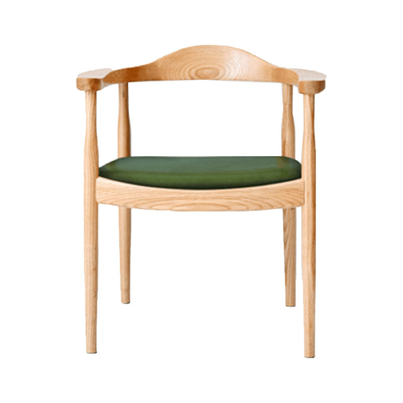 Modern Style Arm Chair Solid Wood Open Back Indoor Dining Chair Natural Green 1 Piece Clearhalo 'Dining Chairs' 'Dining Tables & Seating' 'dining_chair' 'furn' 'furn_dining_chair' 'Furniture' 'furniture_dining_chair' 'Kitchen & Dining Furniture' 4986295