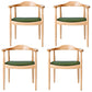 Modern Style Arm Chair Solid Wood Open Back Indoor Dining Chair Natural Green 4 Piece Set Clearhalo 'Dining Chairs' 'Dining Tables & Seating' 'dining_chair' 'furn' 'furn_dining_chair' 'Furniture' 'furniture_dining_chair' 'Kitchen & Dining Furniture' 4986297