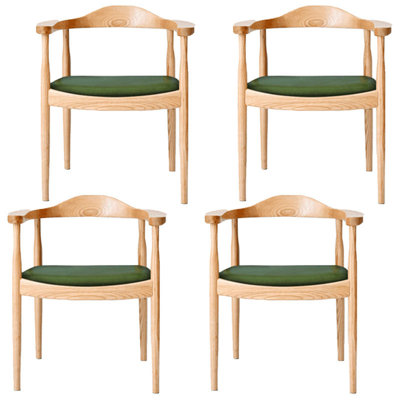 Modern Style Arm Chair Solid Wood Open Back Indoor Dining Chair Natural Green 4 Piece Set Clearhalo 'Dining Chairs' 'Dining Tables & Seating' 'dining_chair' 'furn' 'furn_dining_chair' 'Furniture' 'furniture_dining_chair' 'Kitchen & Dining Furniture' 4986297